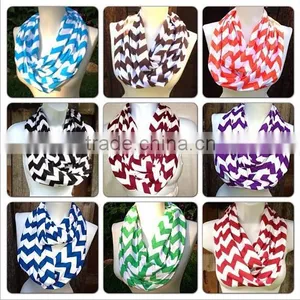 Top Quality Fashion New Design Hijab Infinity Chevron Knitted Silk Scarf thumbnail-1