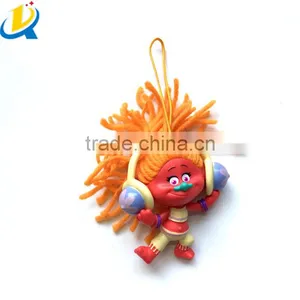 2016 Popular New Movie Custom Cartoon Cute Pvc Trolls Toy Keychain thumbnail-4