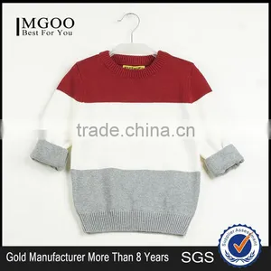 Hot Sale Hand Knitted Wool Kids Sweaters With Ribbing Neck Cotton Sweater Outwear For Children thumbnail-1