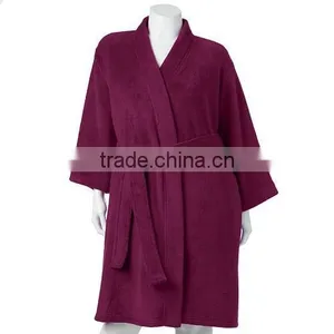 Long Sleeves Wholesale Bathrobe,custom Blank Cotton Bathrobe for Women thumbnail-4