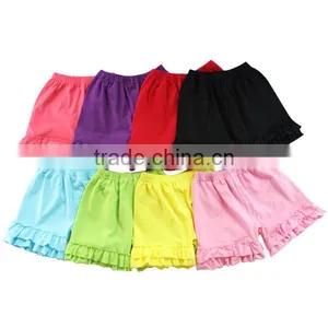 Many Colors to Choose 100% Cotton Material and Knitted Type Baby Girls Icing Short Ruffle Shorts thumbnail-1