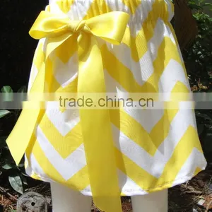 Fashion Popular Baby Girls Chevron Over Hip Girls Skirt With Bowknot Newest Summer Yellow Zig Zag for Chevron Chothing for Baby thumbnail-1
