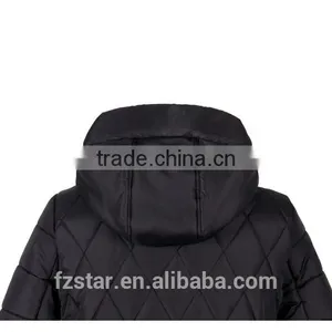 Women's Winter Hooded Black Long Padded Jacket Long Coat W1130 thumbnail-5