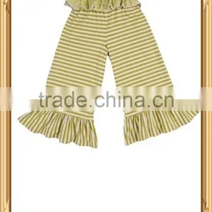Striped Ruffle Pants Wholesale Ruffle Pants Tartrazine Striped Ruffle Leggings Pants thumbnail-1