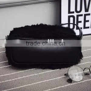 Fashion Simple Casual Style Solid Fur Chain Women Handbags thumbnail-2