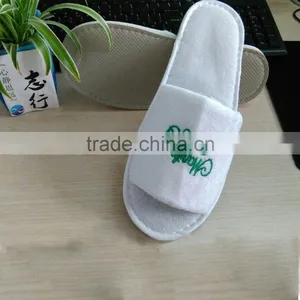Open Toe Customize Guangzhou Disposable Hotel Towel Slippers Wholesale thumbnail-1