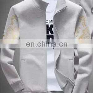 2017 New High Quality 100% Cotton Stand Collar Fashion Casual Men's Fleece Jacket thumbnail-3
