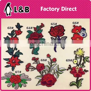 2017 Flower Embroidery Patches Colorful Iron on Applique Fashion Images Iron on Patches Flower thumbnail-3