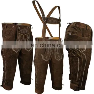 Kniebund Hosen, Men Ledersosen Trachten Lederhosen Leather Pants With Suspenders (Bavarian Clothing) thumbnail-3