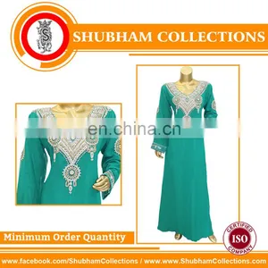 Indian Dubai Embroidery Chiffon Kaftan thumbnail-1