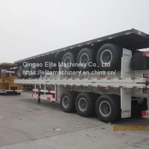 40ft Tri Axle Flatbed Container Semi Trailer With Container Locks thumbnail-1