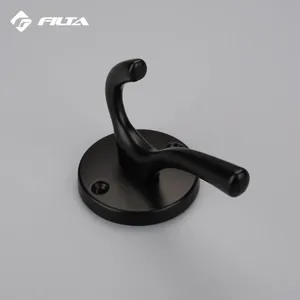 Fancy Design Filta Hardware Eco-Friendly Home Design Storage Black Double Zinc Alloy Coat Hook Hanger 6588 thumbnail-1