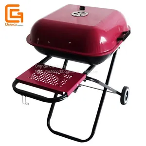 Beef Cooking Square Kettle Grill Including Ventilation Side Shelf Floor Rollers Black thumbnail-1
