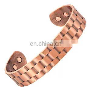 High Powered Magnets Arthritis Pain Relief Mens Pure Copper Magnetic Bracelet thumbnail-2
