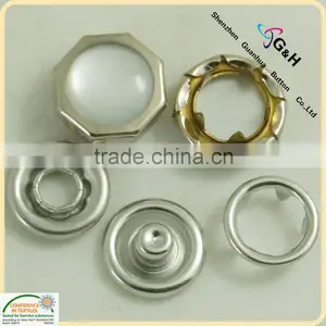 Octangular White Pearl Snap Button thumbnail-1