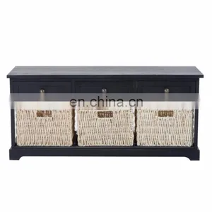 Wooden Frame Chic Entryway Spongio Cushion Shoes Storage Bench,ottoman With Storage Basket thumbnail-1