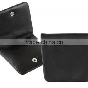 Black Soft Calf Leather Pocket Coin Holder Coin Case Coin Pouch thumbnail-6