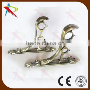Black With Gold Double 19mm/28mm Curtain Wall Brackets With Screws thumbnail-5