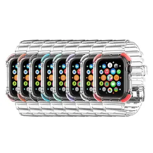 TPU Clear Bands For Apple Watch Series 6/5/4/3/2/1 Bracelet Strap Smart Watch Wristbands 38/40/42/44mm Watches Sports Band thumbnail-1