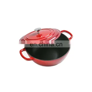 Classic Red Cooking Pot Wholesale Kitchen Enamel Cast Iron Cookware thumbnail-3