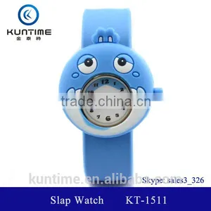 Cute Fish Slap Watch With Glass Face Quartz Movt Silicone Strap for Child thumbnail-1