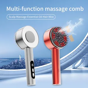 Nano Spray Electric Scalp Massager Brush Blue Red Light Therapy Vibration Hair Growth Oil Liquid Hair Straightener Comb thumbnail-3