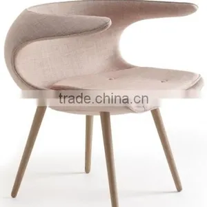 Replica Relaxing Fiberglass Material Fabric Grace Elegant Bo Strange Frost Chair With Wooden Legs thumbnail-1