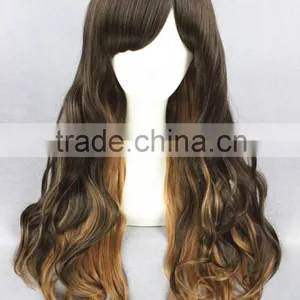 High Quality 65cm Medium Long Wave Brown Mixed Lolita Wig Synthetic Anime Wig Cosplay Hair Wig Party Wig thumbnail-2