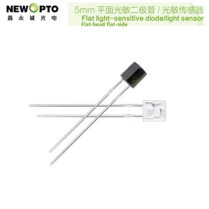 5mm Flat-head Flat-side Light Sensor, Phototransistor, Photodiode, 550nm 850nm for Light Control, Linear Dimming, Security Monitor,signal Tx Rx thumbnail-1
