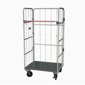 Scale Heavy Duty Rolling Wire Mesh Storage Cage for Cargo Collecting Milk Trolley thumbnail-2