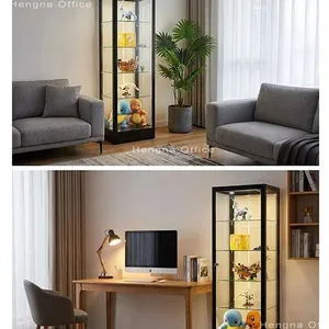 Handmade Display Showcase for Trophy and Award Collection / Double-Door White Glass Cabinet With Extra Shelves thumbnail-3