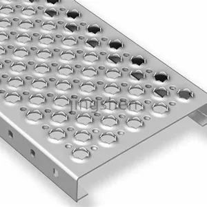 Heavy-duty 2.5mm 2mm 3mm Alligator Mouth Steel Grating Perforated Plate Stainless Steel Galvanized Floor Walkway Plate thumbnail-3