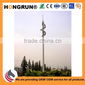 Telecommunication Steel Pole, GSM Communication Tower With Galvanization and Powder Coated thumbnail-1