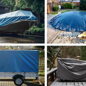 High Tear Strength Heavy Duty , Waterproof Fire Retardant Anti-UV PVC Coated Tarpaulin Truck Cover, Vinyl Tarp for Truck,Tent,Construction,Custom Size thumbnail-4