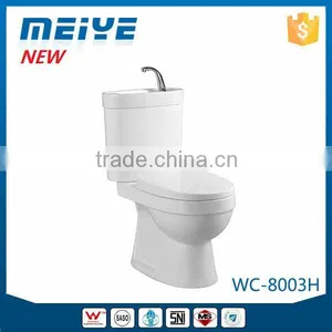Two-Piece New Toilet Tap Basin WC Pan S Trap Eco-friendly Water Saving Toilet for Small Space WC-8003H thumbnail-2