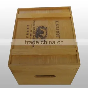 Wooden Box, Six Bottles of Wine Box, 6 Bottles of Olive Oil Box, Pine Box, Solid Wood Box, Package Box, thumbnail-1
