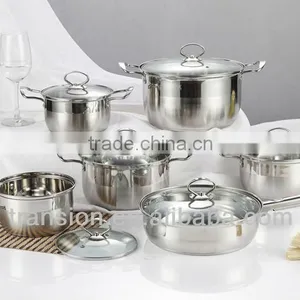 Stainless Steel Kitchenware Sets 12pcs Portable Carry Stainless Steel Cookware Sets thumbnail-1