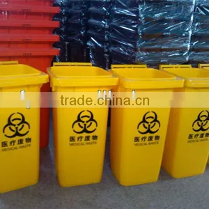 100liter Plastic Hospital Dustbin Bio Medical Waste Bin Wheelie Bin thumbnail-2