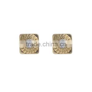 Fashion White Marble Stone Simple Gold Earring Designs for Women thumbnail-3