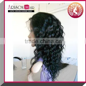Wholesale Deep Wave Color #1b 18inch Brazilian Wave Lace Wigs thumbnail-1