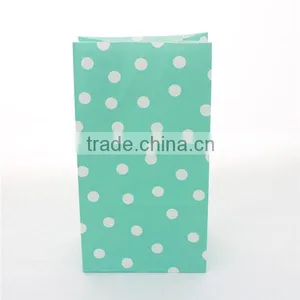 Aqua Color Polka Dot Kraft Paper Bag Party Favor Paper Bag Gift Packing Bag thumbnail-1