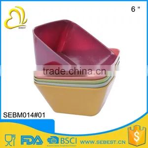 SEBEST Wholesale Melamine Tableware 6 Inch Bamboo Salad Bowl thumbnail-1