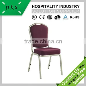 High Quality Hotel Restaurant Meeting Rounded Aluminium Tube Banquet Chair thumbnail-1