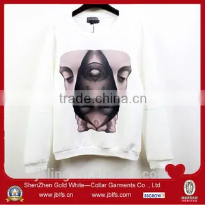 Custom White Printed Sweatshirt thumbnail-1