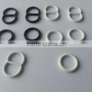 8mm Zinc Alloy Material Slider N Ring in Sprayed White/black Color For Bra and Swimming Wear -- M1767 thumbnail-3