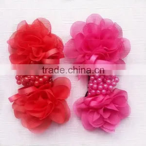 Butterfly Shabby Trim- Pearl Shabby Flower Trim- Pearl Flower Wholesale thumbnail-1