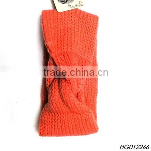 Wholesale Lady's Streak Handmade Hair Band Orange Woolen Yarn Headbands thumbnail-1