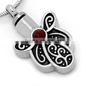 TKB-P1383A Ornate Polishing Stainless Steel Cremation Ashes Jewelry Best Selling Fashoin Set Ashes or Hair Butterfly Pendant thumbnail-1