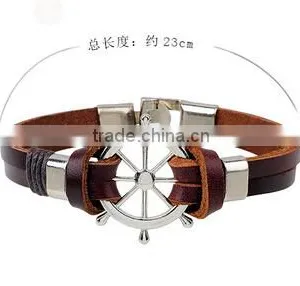 Factory Wholesale Rudder Leather Bracelet for Men/ thumbnail-2