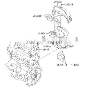 NEW MANIFOLD CATALYTIC ASSY-EXH OF ENGINE GASOLINE G4FC EURO-3-4 SET HYNDAI 2015 MNR thumbnail-2